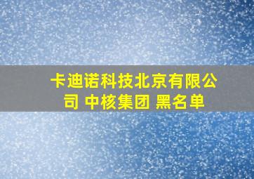 卡迪诺科技北京有限公司 中核集团 黑名单